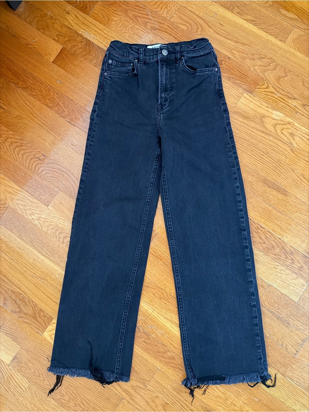Reformation Black High-Rise Wide-Leg Jeans